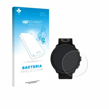 Front side of a product packaging with the brand logo upscreen. Next to it is the device Suunto Run shown with the correspondi