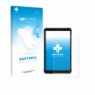 Front side of a product packaging with the brand logo upscreen. Next to it is the device Ulefone Armor Pad Pro shown with the 