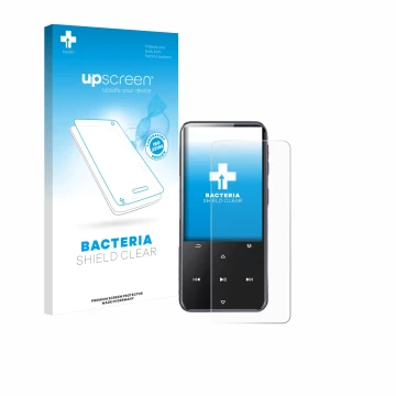 Front side of a product packaging with the brand logo upscreen. Next to it is the device AGPtek M3 shown with the correspondin