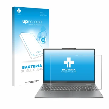 Front side of a product packaging with the brand logo upscreen. Next to it is the device Lenovo IdeaPad 5 2-in-1 Gen 10 16