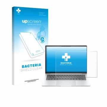 Front side of a product packaging with the brand logo upscreen. Next to it is the device HP EliteBook 8 G1i 14