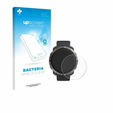 Front side of a product packaging with the brand logo upscreen. Next to it is the device Polar Grit X2 shown with the correspo