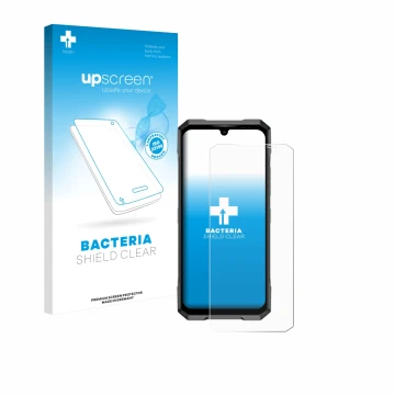 Front side of a product packaging with the brand logo upscreen. Next to it is the device Doogee Blade GT Play shown with the c