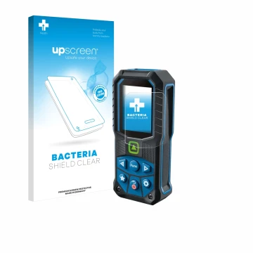 Front side of a product packaging with the brand logo upscreen. Next to it is the device Bosch GLM 50-23 shown with the corres