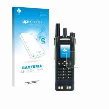 Front side of a product packaging with the brand logo upscreen. Next to it is the device Baofeng DM-32 shown with the correspo