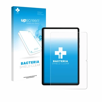 Front side of a product packaging with the brand logo upscreen. Next to it is the device Samsung Galaxy Tab S11 (portrait) sho