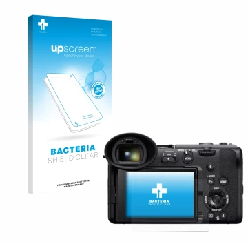 Front side of a product packaging with the brand logo upscreen. Next to it is the device Sony Cinema Line FX2 shown with the c