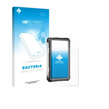 Front side of a product packaging with the brand logo upscreen. Next to it is the device Apple iPad Mini 7 2024 (case-friendly