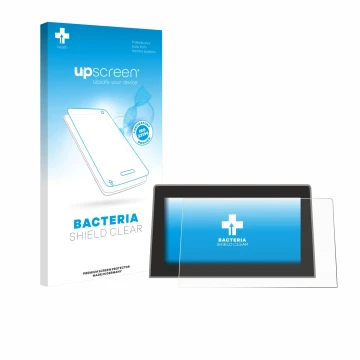 Front side of a product packaging with the brand logo upscreen. Next to it is the device Jeep Compass 10,1