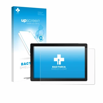 Front side of a product packaging with the brand logo upscreen. Next to it is the device MUISOO A10 10.1