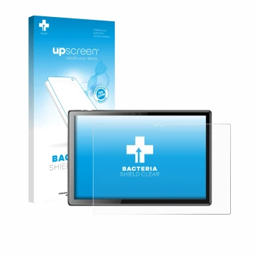 Front side of a product packaging with the brand logo upscreen. Next to it is the device Tibuta A10 10.1