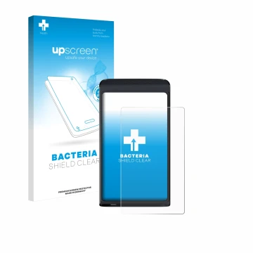 Front side of a product packaging with the brand logo upscreen. Next to it is the device Vasco Translator Q1 shown with the co