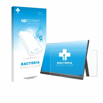 Front side of a product packaging with the brand logo upscreen. Next to it is the device Arzopa 60HZ/A1 15.6