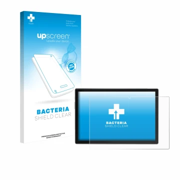 Front side of a product packaging with the brand logo upscreen. Next to it is the device Antemper D115 10.1