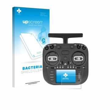 Front side of a product packaging with the brand logo upscreen. Next to it is the device Radiomaster TX15 Max shown with the c