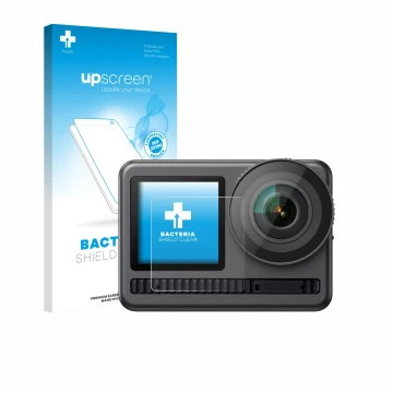 Front side of a product packaging with the brand logo upscreen. Next to it is the device Akaso Brave 8 (Front display) shown w