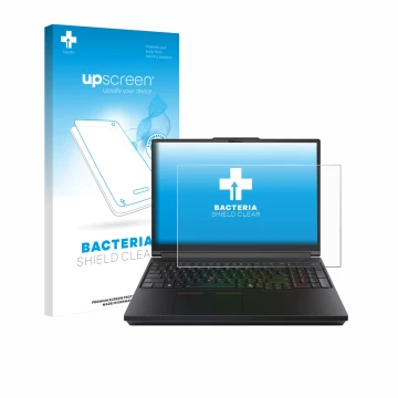 Front side of a product packaging with the brand logo upscreen. Next to it is the device Lenovo ThinkPad P16 Gen 3 shown with 