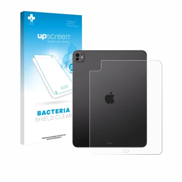 Front side of a product packaging with the brand logo upscreen. Next to it is the device Apple iPad Pro 13