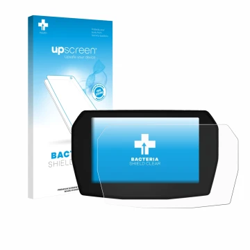 Front side of a product packaging with the brand logo upscreen. Next to it is the device Ducati Multistrada V2 2025 shown with