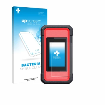 Front side of a product packaging with the brand logo upscreen. Next to it is the device Launch X431 SmartLink C V2.0 shown wi