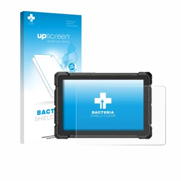 Front side of a product packaging with the brand logo upscreen. Next to it is the device Higole F7G Rugged Tablet 10.1