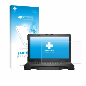 Front side of a product packaging with the brand logo upscreen. Next to it is the device Dell Pro Rugged 14 Laptop shown with 