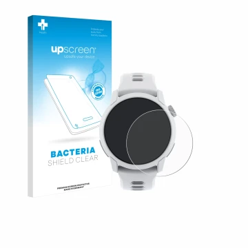 Front side of a product packaging with the brand logo upscreen. Next to it is the device Coros Pace 4 shown with the correspon