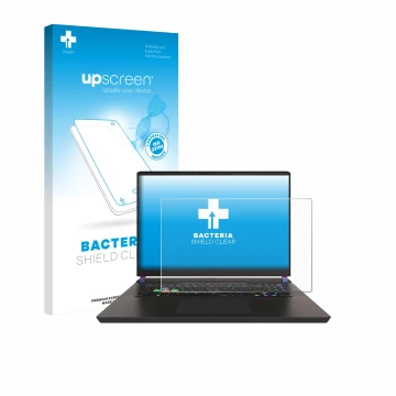 Front side of a product packaging with the brand logo upscreen. Next to it is the device MSI Vector 17 HX shown with the corre