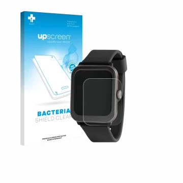 Front side of a product packaging with the brand logo upscreen. Next to it is the device Sector Smartwatch S-08 shown with the