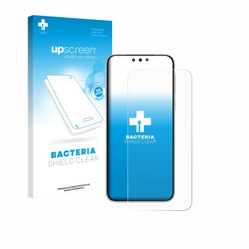 Front side of a product packaging with the brand logo upscreen. Next to it is the device Huawei Mate 80 Pro shown with the cor