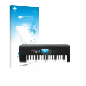 Front side of a product packaging with the brand logo upscreen. Next to it is the device KORG Nautilus 61 shown with the corre