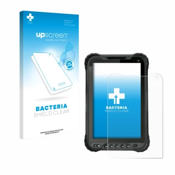 Front side of a product packaging with the brand logo upscreen. Next to it is the device Unitech TB85 shown with the correspon