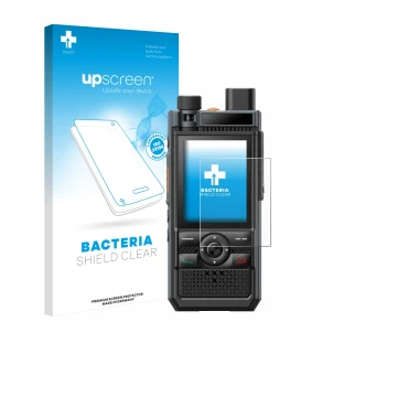 Front side of a product packaging with the brand logo upscreen. Next to it is the device Hytera P50 Pro shown with the corresp