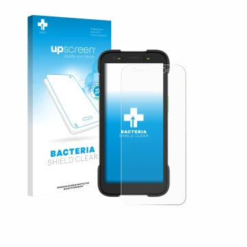 Front side of a product packaging with the brand logo upscreen. Next to it is the device Zebra TC701 shown with the correspond