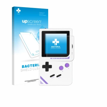 Front side of a product packaging with the brand logo upscreen. Next to it is the device Modretro Chromatic shown with the cor