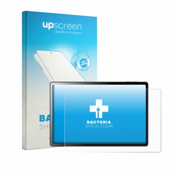 Front side of a product packaging with the brand logo upscreen. Next to it is the device Logicom Tab XL 14 shown with the corr