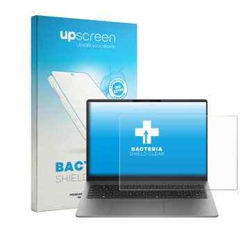 Front side of a product packaging with the brand logo upscreen. Next to it is the device HP 200 G2a 16