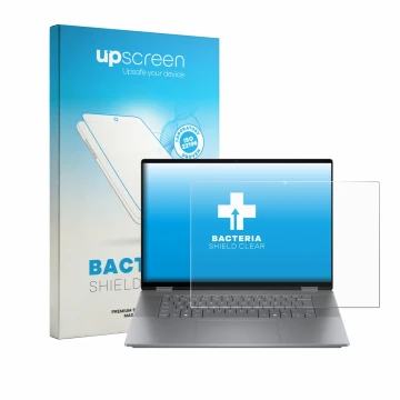 Front side of a product packaging with the brand logo upscreen. Next to it is the device HP OmniBook X Flip 2-in-1 AI 16-cc079