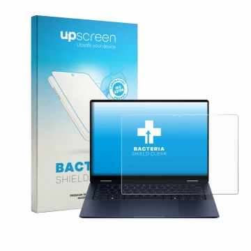 Front side of a product packaging with the brand logo upscreen. Next to it is the device HP EliteBook X Flip G2i 14