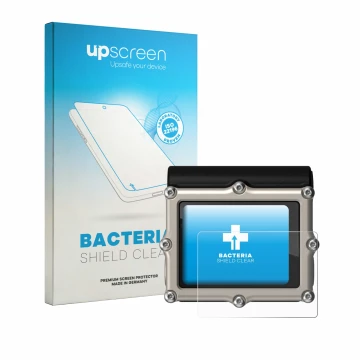 Front side of a product packaging with the brand logo upscreen. Next to it is the device Shearwater Petrel 3 dive computer sho