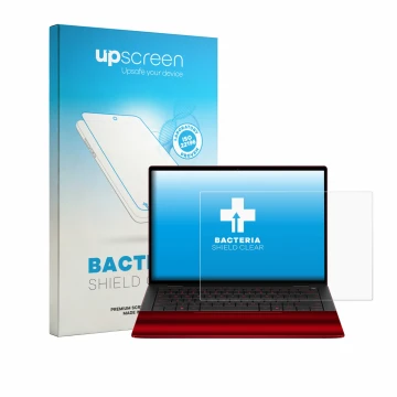 Front side of a product packaging with the brand logo upscreen. Next to it is the device HP Scuderia Ferrari Notebook shown wi