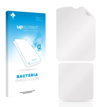Front side of a product packaging with the brand logo upscreen. Next to it is the corresponding screen protector.