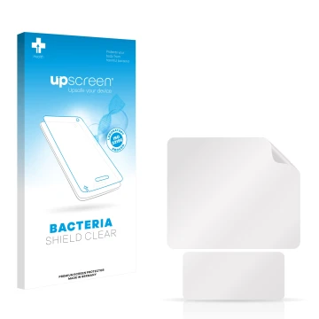 Front side of a product packaging with the brand logo upscreen. Next to it is the corresponding screen protector.