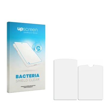 Front side of a product packaging with the brand logo upscreen. Next to it is the corresponding screen protector.