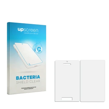 Front side of a product packaging with the brand logo upscreen. Next to it is the corresponding screen protector.