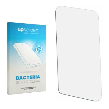 Front side of a product packaging with the brand logo upscreen. Next to it is the corresponding screen protector.