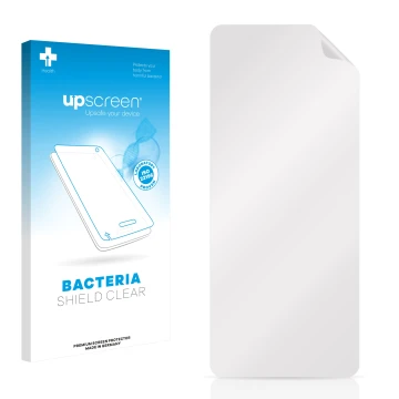 Front side of a product packaging with the brand logo upscreen. Next to it is the corresponding screen protector.