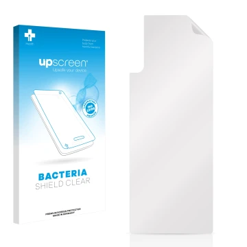 Front side of a product packaging with the brand logo upscreen. Next to it is the corresponding screen protector.