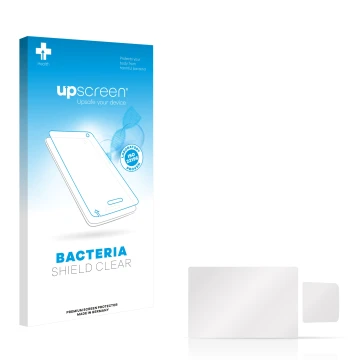 Front side of a product packaging with the brand logo upscreen. Next to it is the corresponding screen protector.