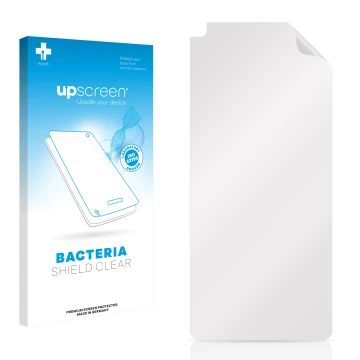 Front side of a product packaging with the brand logo upscreen. Next to it is the corresponding screen protector.